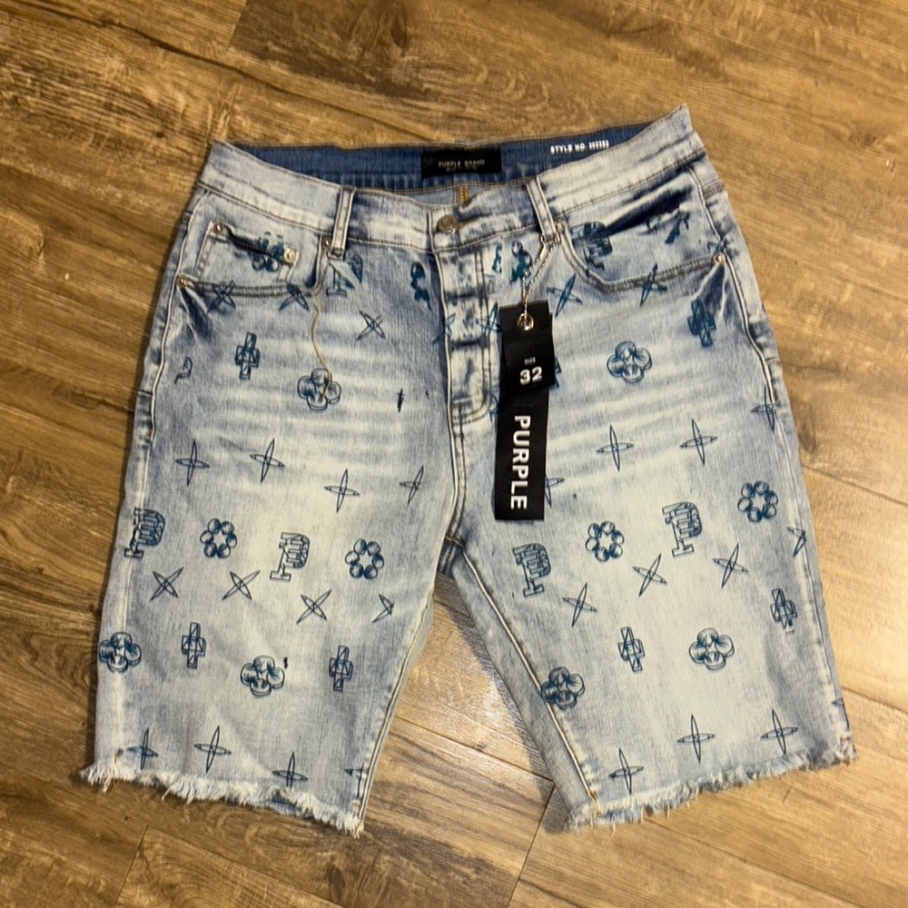 Purple Brand Men's Blue Denim Shorts